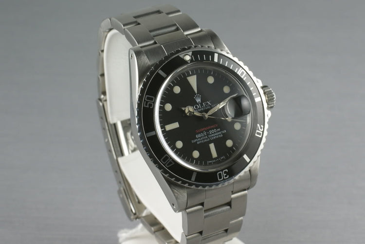 Rolex Red Submariner 1680 Box and Papers