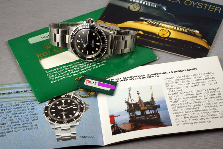 1991 Rolex Submariner 5513 very late E serial