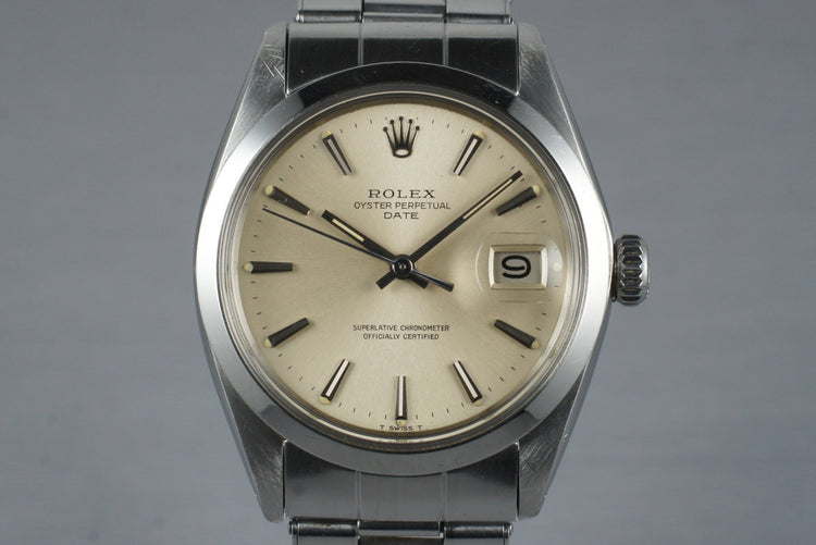 1969 Rolex Date 1500 Silver Dial with Box and Papers