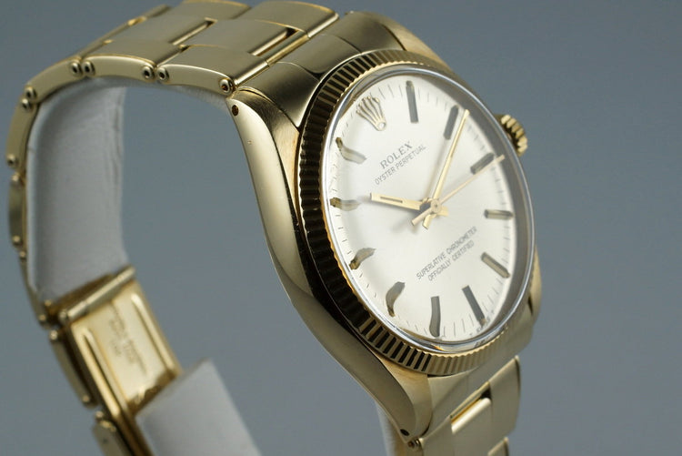 1977 Rolex YG Oyster Perpetual 1005 with Box and Papers