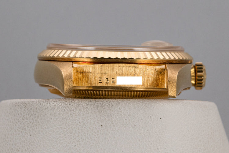 1990 Rolex 18K YG Day-Date 18238 Champagne Tapestry Dial with Papers