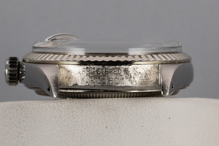 1972 Rolex DateJust 1601 with No Lume Silver Wideboy Dial
