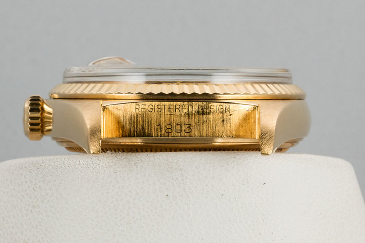 1968 Rolex 18K YG Day-Date 1803 Matte White Dial