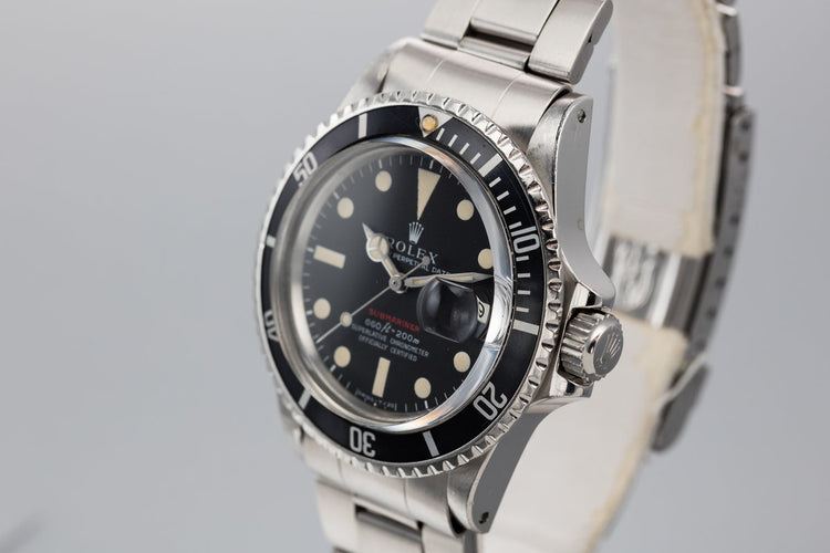 1970 Rolex Red Submariner 1680 with MK IV Dial with Rolex Service Papers