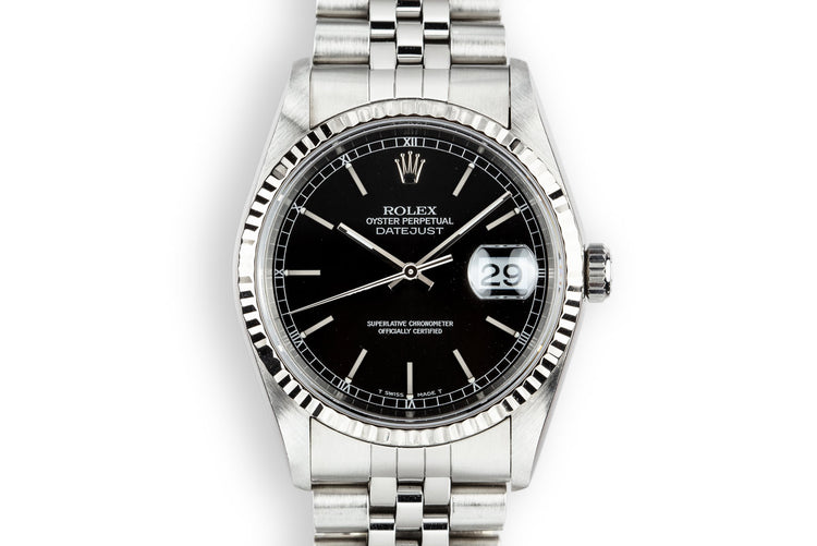 1996 Rolex DateJust 16234 Black Dial with Box and Papers