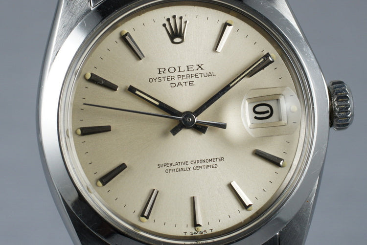 1969 Rolex Date 1500 Silver Dial with Box and Papers