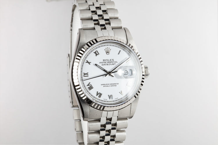 1990 Rolex DateJust 16234 with White Roman Dial