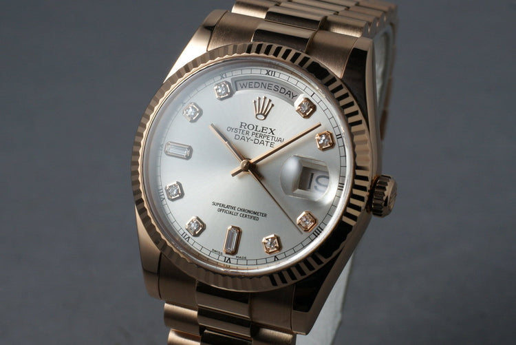 2000 Rolex 18K Rose Gold Day-Date 118235 with Diamond Dial