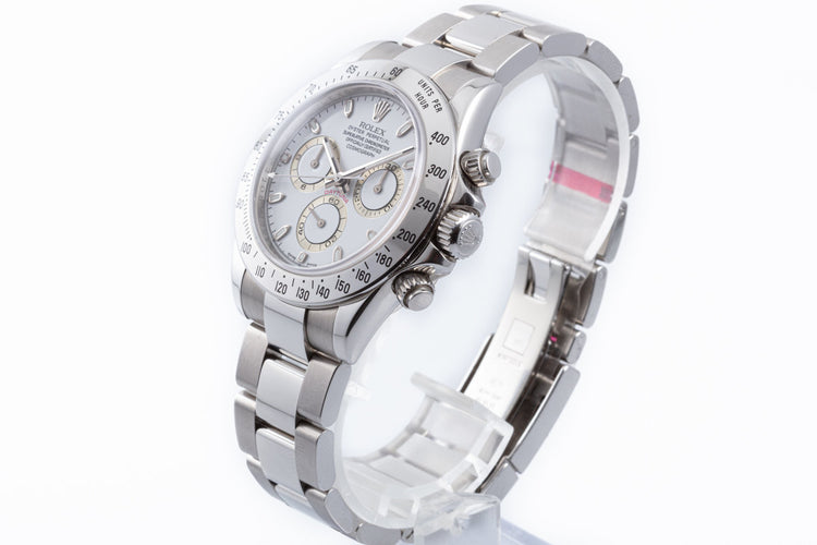 2007 Rolex Daytona Cosmograph 116520 White Dial Hangtags, Box & Card + stickers