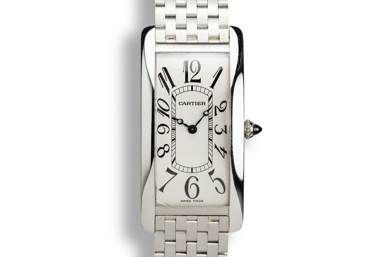 2005 Cartier Platinum Tank Cintrée 2843 with Box and Papers