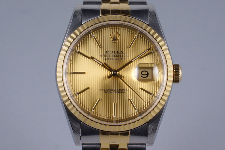 2000 Rolex Two Tone DateJust 16233 Tapestry Dial with Box and Papers