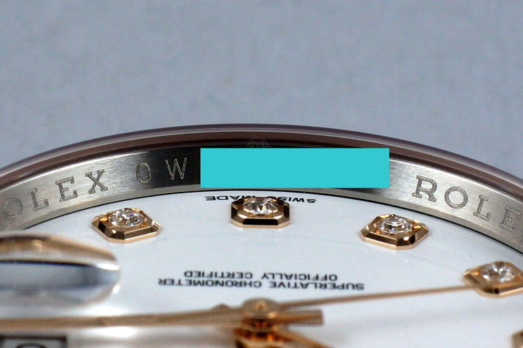 2015 Rolex Two Tone Rose Gold DateJust 116231 Factory White Diamond Dial with Box and Papers