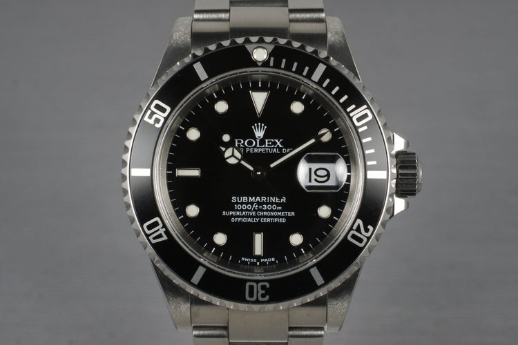2001 Rolex Submariner 16610 with Box and Papers