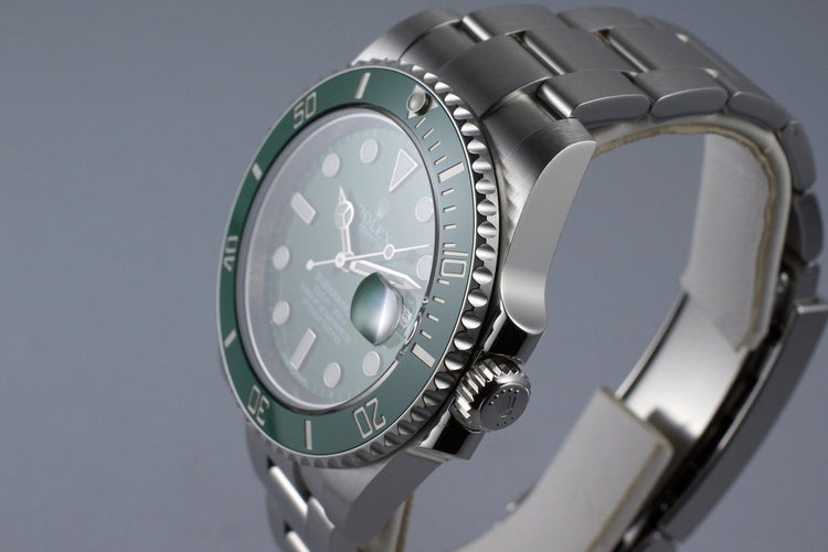 2015 Rolex Green Submariner 116610LV with Box and Papers