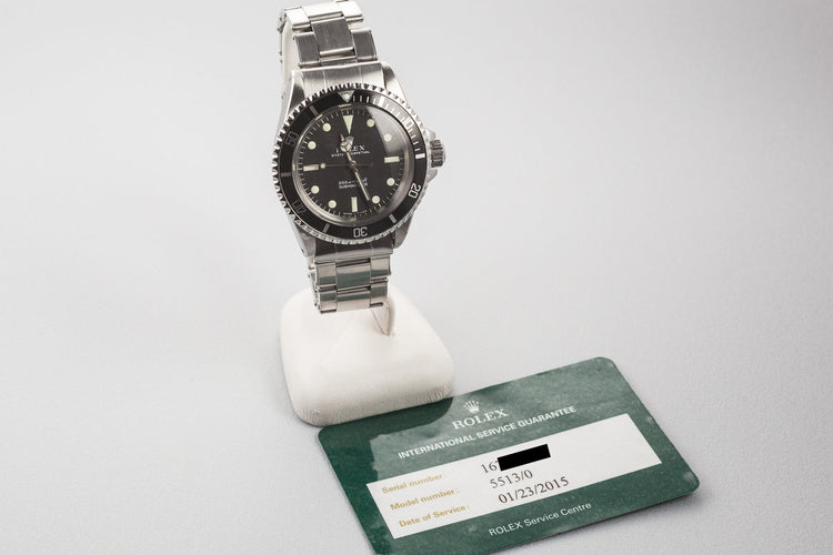 1967 Rolex Submariner 5513 with Service Papers