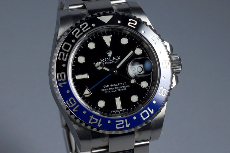 2015 Rolex GMT II 116710BLNR with Box and Papers STICKERS
