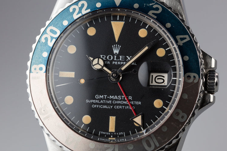 1971 Rolex GMT-Master 1675 with Fat Font Pepsi Insert