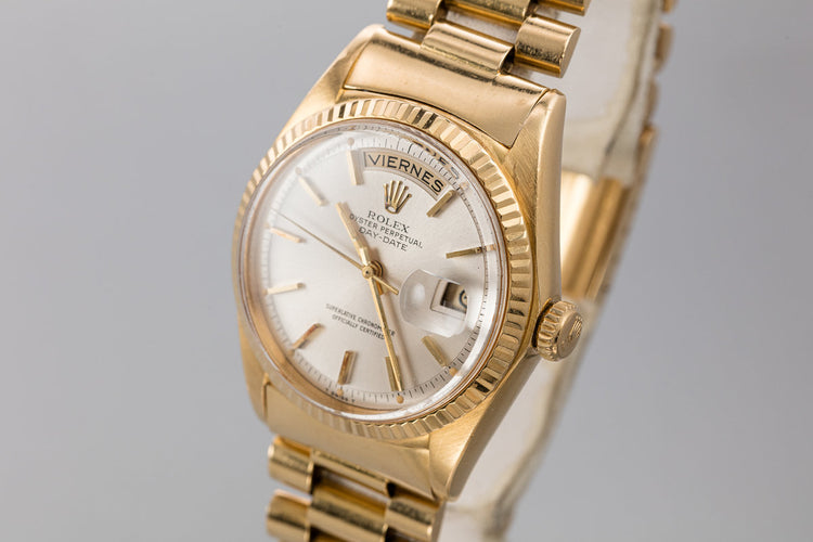 1967 Rolex 18K YG Day-Date 1803 Silver Dial