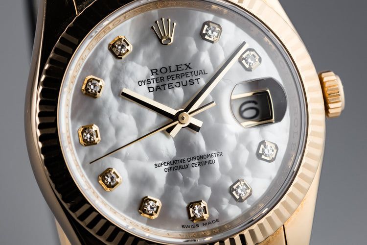 2003 Rolex 18K Gold DateJust 116138 with Mother of Pearl Diamond Dial