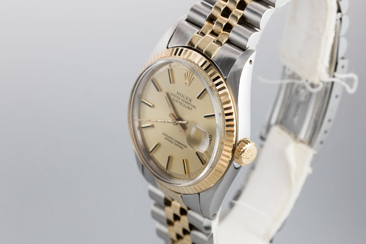 1978 Rolex Two-Tone DateJust 1601 Champagne Dial with Box and Papers