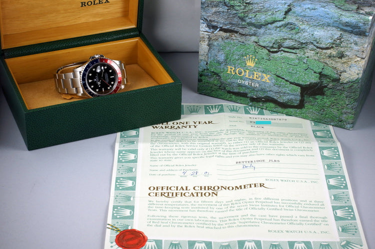 2000 Rolex GMT II 16710 with Box and Papers
