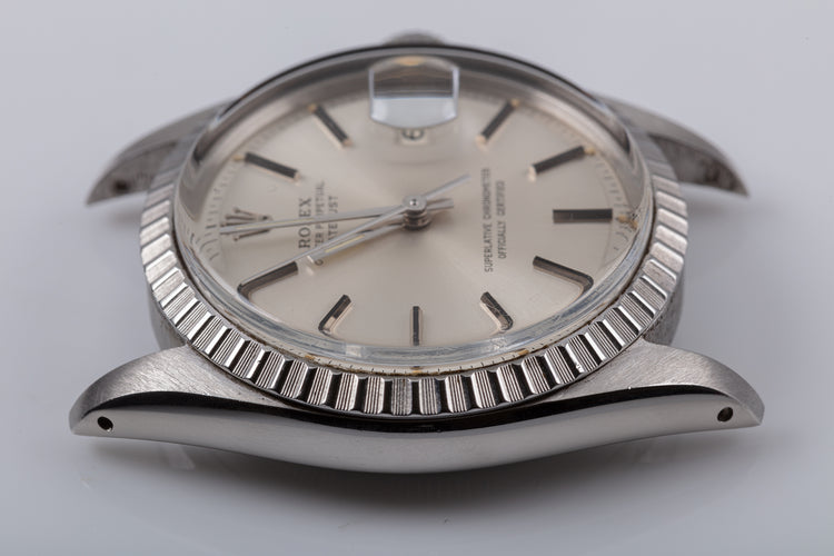 1976 Rolex Stainless Steel 1603 Datejust Silver Dial Creamy Lume Plots