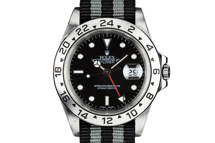 1999 Rolex Explorer II 16570 Black Dial with Box and Papers