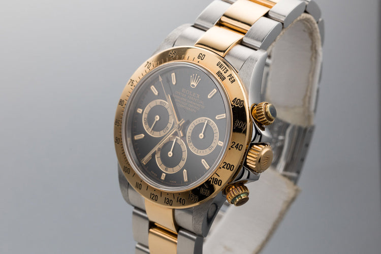 1999 Rolex Two Tone Daytona 16523 Black Dial