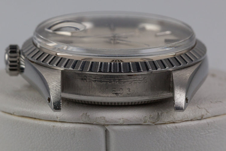 1973 Rolex DateJust 1603 Silver Dial with Service Papers