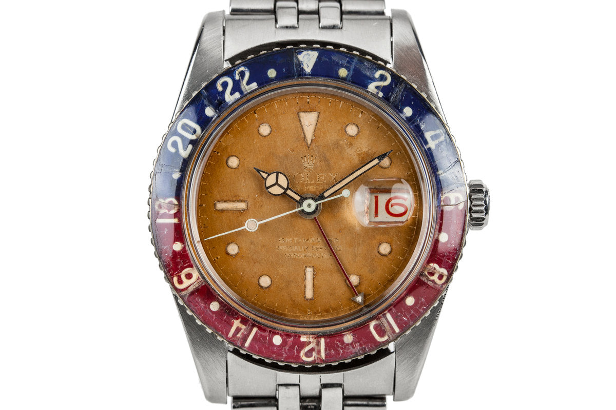 HQ Milton 1957 Rolex GMT 6542 Gilt Tropical Dial with Bakelite