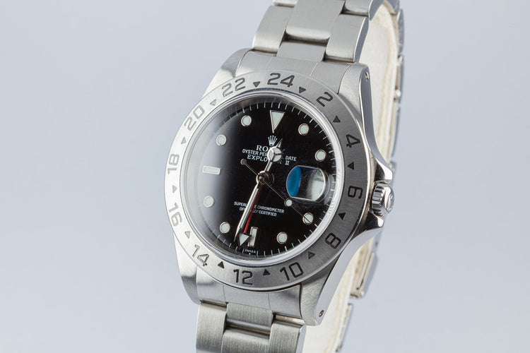 1999 Rolex Explorer II 16570 Black "Swiss" Dial with Box and Papers