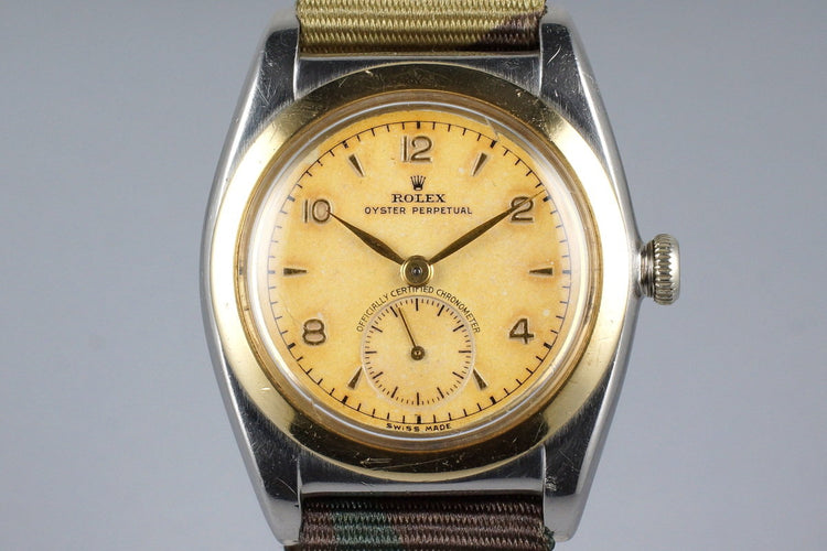 1947 Rolex Two Tone Bubble Back 3132 Non-Luminous