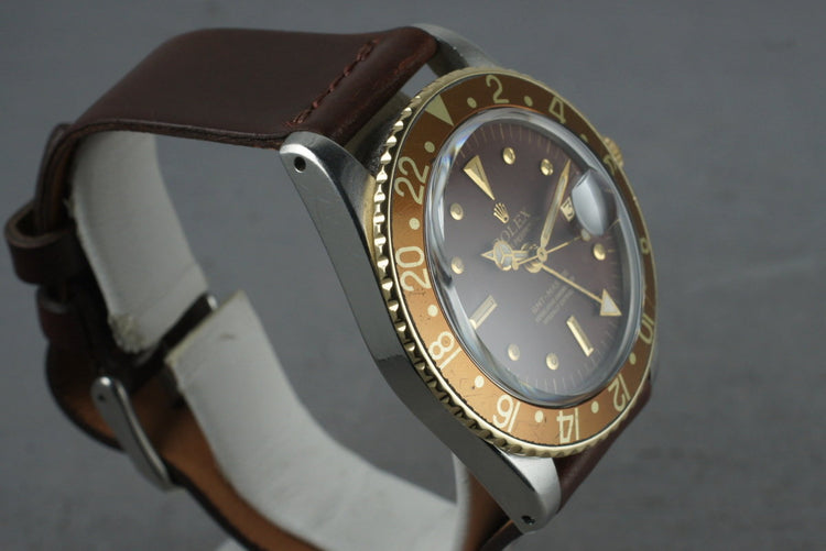 1972 Rolex 18K/SS GMT 1675 with Root Beer Dial
