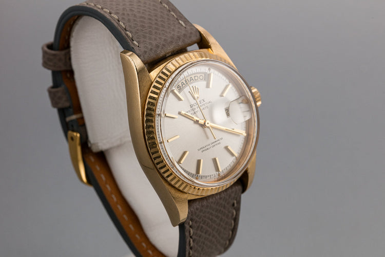1975 Rolex 18K YG Day-Date 1803 Silver Dial