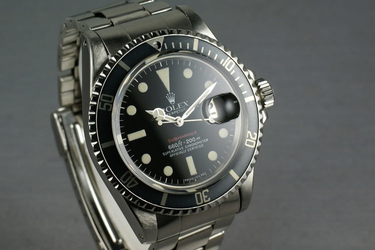 Rolex Red Submariner 1680 with Box, Papers, and RSC Service from 7/20/2011