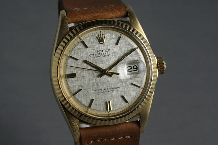 1969 Rolex YG Datejust 1601 with Linen Dial