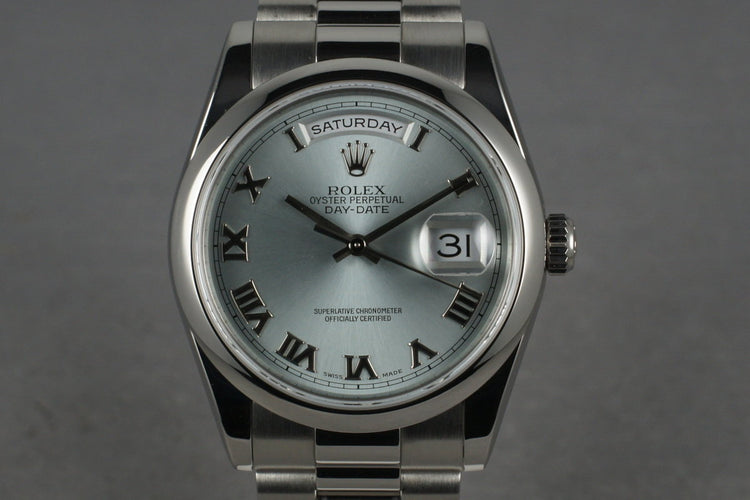 2001 Platinum President 118206 with Glacier Blue Dial