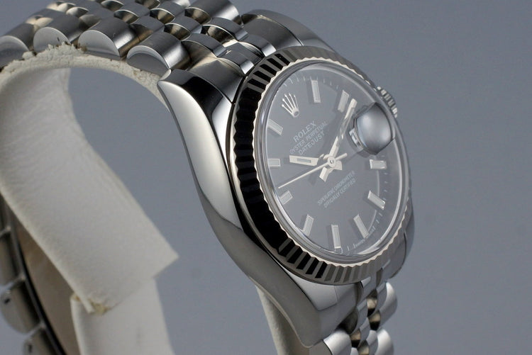 2005 Rolex Ladies Datejust 179174 Black Dial with Box and Papers