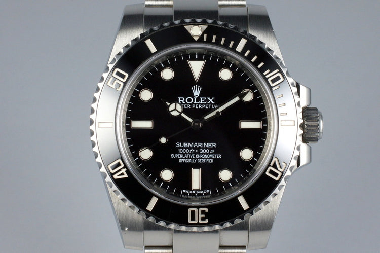 2015 Rolex Submariner 114060 with Box and Papers
