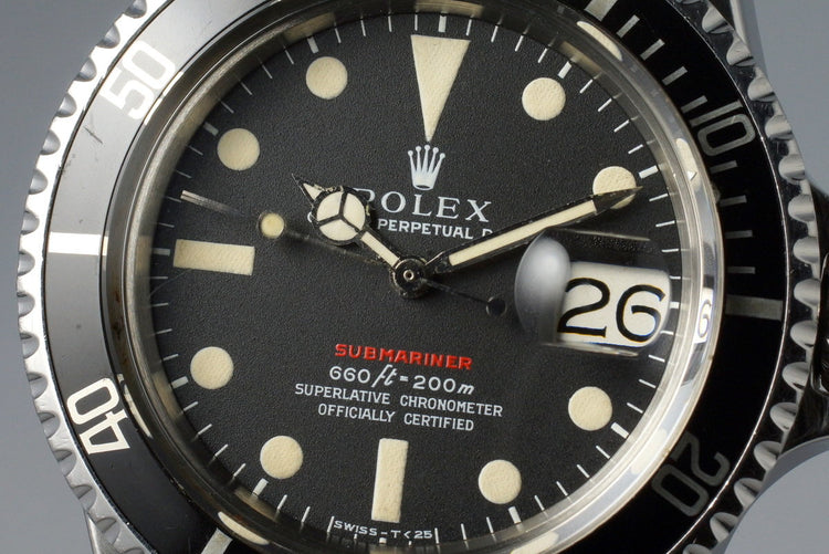 1970 Rolex Red Submariner 1680 Mark IV Dial with RSC Papers
