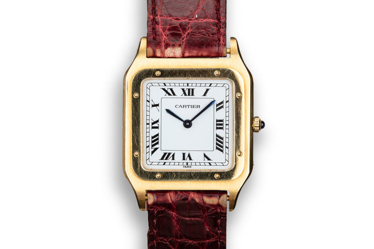 Cartier 18K YG Santos Dumont Paris Mecanique 15751