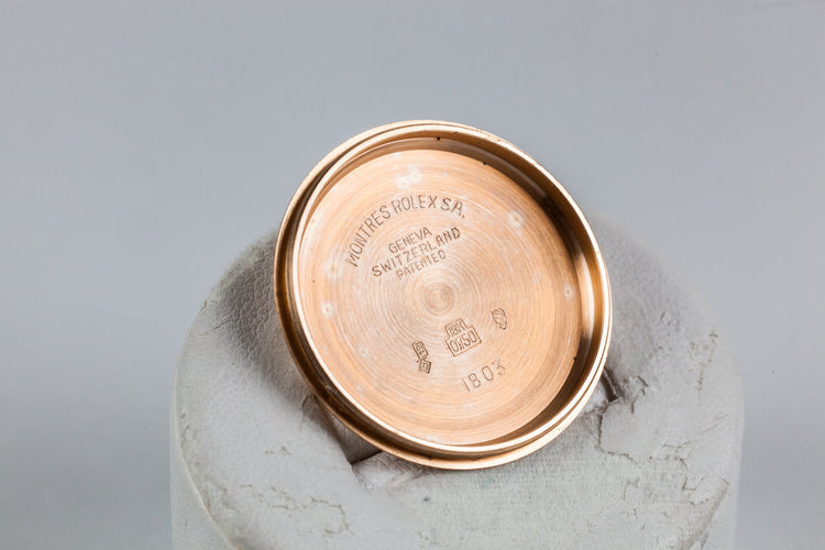 1972 Rolex Rose Gold Day Date 1803 Factory Diamond Silver Dial