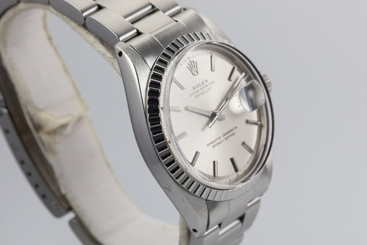1973 Rolex DateJust 1603 Silver Dial with Service Papers