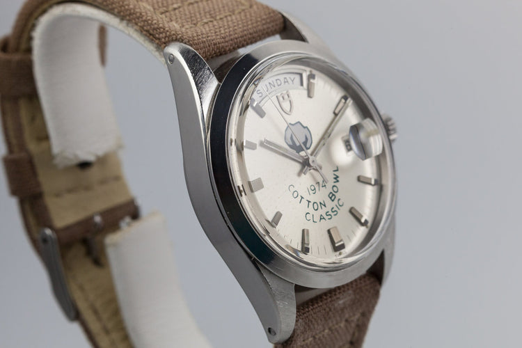 1974 Tudor "Jumbo" Date-Day 7017/0 Silver 1974 Cotton Bowl Classic Dial
