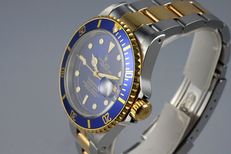 1995 Rolex Two Tone Blue Submariner 16613