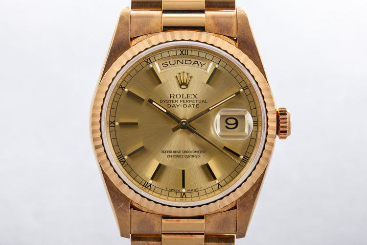 1995 Rolex YG Day Date 18238 Double Quick