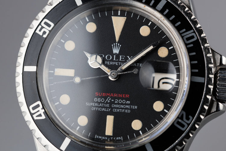 1970 Rolex Red Submariner 1680 MK IV Dial with "Kissing 40" Insert