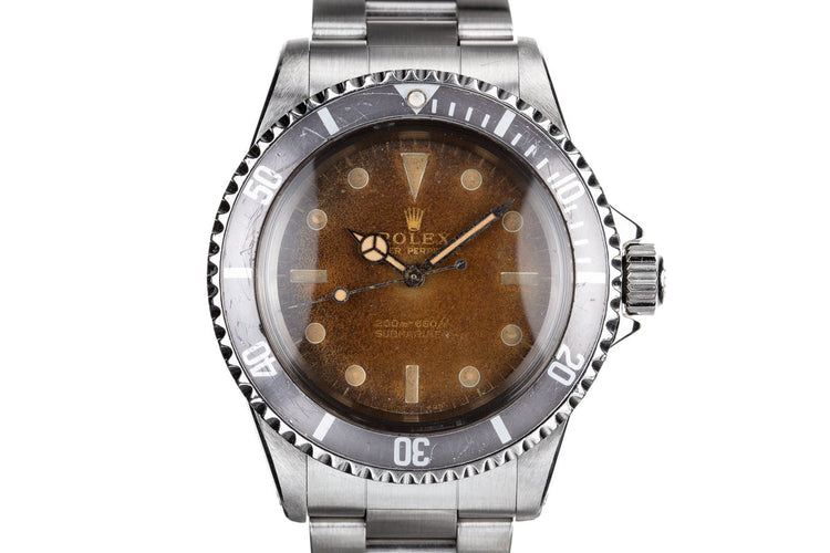 1966 Rolex Submariner 5513 with Tropical Gilt Dial with Service Papers