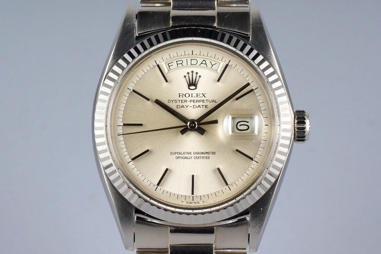 1969 Rolex WG Day-Date 1803 Silver Dial with RSC Papers