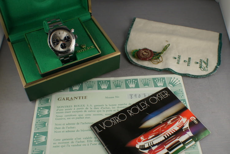 1986 Rolex Daytona 6265 Silver Big Red Daytona with Box and Papers